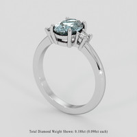 1.68 Ct. Bluish Green Sapphire Ring, 18K White Gold 2
