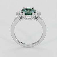 2.14 Ct. Bluish Green Sapphire Ring, 18K White Gold 3