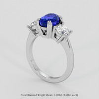 2.90 Ct. Blue Sapphire Ring, 18K White Gold 2