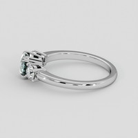 2.05 Ct. Greenish Blue Sapphire Ring, 18K White Gold 4