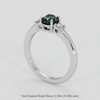 1.19 Ct. Green Sapphire Ring, 18K White Gold 2