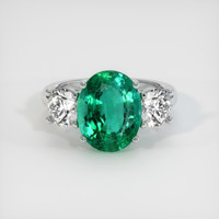 3.70 Ct. Emerald Ring, 18K White Gold 1