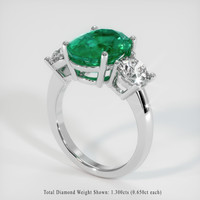 3.70 Ct. Emerald Ring, 18K White Gold 2