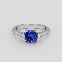 2.00 Ct. Blue Sapphire Ring, 18K White Gold 1