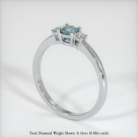 0.59 Ct. Sapphire Ring, 18K White Gold 2