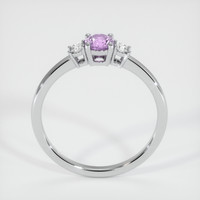 0.65 Ct. Pinkish Purple Sapphire Ring, 18K White Gold 3