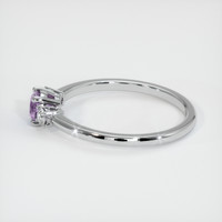 0.65 Ct. Pinkish Purple Sapphire Ring, 18K White Gold 4