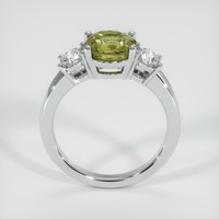 2.58 Ct. Greenish Yellow Sapphire Ring, 18K White Gold 3