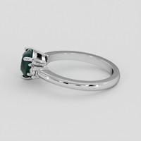 1.65 Ct. Bluish Green Sapphire Ring, 18K White Gold 4