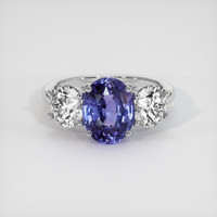 3.34 Ct. Violet Sapphire Ring, 18K White Gold 1