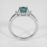 1.71 Ct. Bluish Green Sapphire Ring, 18K White Gold 3