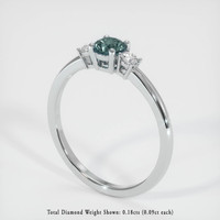 0.64 Ct. Sapphire Ring, 18K White Gold 2
