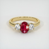 1.06 Ct. Ruby Ring, 14K White & Yellow 1