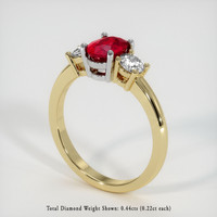 1.06 Ct. Ruby Ring, 14K White & Yellow 2