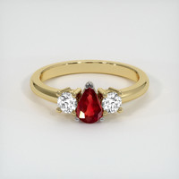 0.43 Ct. Ruby Ring, 14K White & Yellow 1