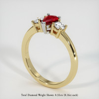 0.43 Ct. Ruby Ring, 14K White & Yellow 2