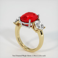 7.99 Ct. Ruby Ring, 14K White & Yellow 2