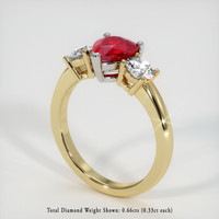 1.62 Ct. Ruby Ring, 14K White & Yellow 2