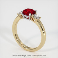 1.29 Ct. Ruby Ring, 14K White & Yellow 2