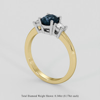 1.72 Ct. Greenish Blue Sapphire Ring, 14K White & Yellow 2