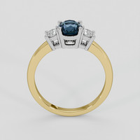 1.72 Ct. Greenish Blue Sapphire Ring, 14K White & Yellow 3