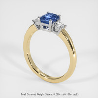 0.65 Ct. Sapphire Ring, 14K White & Yellow 2
