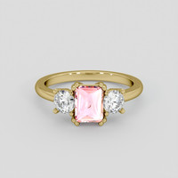0.99 Ct. Pink Sapphire Ring, 10K Yellow Gold 1