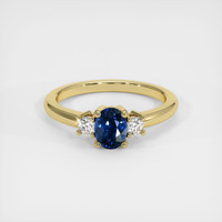 0.74 Ct. Sapphire Ring, 14K Yellow Gold 1