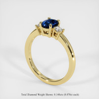 0.74 Ct. Sapphire Ring, 14K Yellow Gold 2