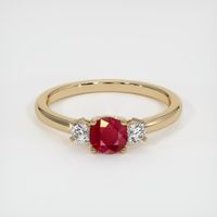 0.54 Ct. Ruby Ring, 14K Yellow Gold 1