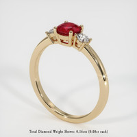 0.54 Ct. Ruby Ring, 14K Yellow Gold 2