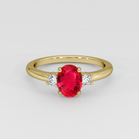 1.03 Ct. Ruby Ring, 14K Yellow Gold 1