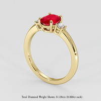 1.03 Ct. Ruby Ring, 14K Yellow Gold 2
