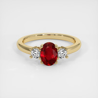 0.95 Ct. Ruby Ring, 14K Yellow Gold 1