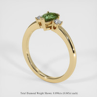 0.68 Ct. Green Sapphire Ring, 14K Yellow Gold 2