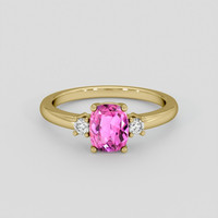 1.16 Ct. Pink Sapphire Ring, 14K Yellow Gold 1