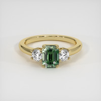 1.52 Ct. Green Sapphire Ring, 14K Yellow Gold 1