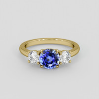1.29 Ct. Blue Sapphire Ring, 14K Yellow Gold 1