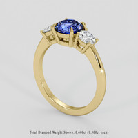 1.29 Ct. Blue Sapphire Ring, 14K Yellow Gold 2