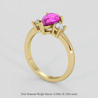 1.48 Ct. Purplish Pink Sapphire Ring, 14K Yellow Gold 2