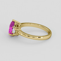 1.48 Ct. Purplish Pink Sapphire Ring, 14K Yellow Gold 4