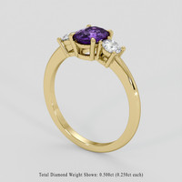 1.27 Ct. Purple Sapphire Ring, 14K Yellow Gold 2