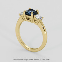 1.21 Ct. Greenish Blue Sapphire Ring, 14K Yellow Gold 2