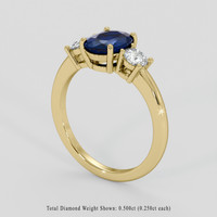 1.75 Ct. Blue Sapphire Ring, 14K Yellow Gold 2