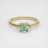 1.06 Ct. Green Sapphire Ring, 14K Yellow Gold 1