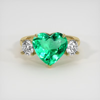 3.10 Ct. Emerald Ring, 18K Yellow Gold 1