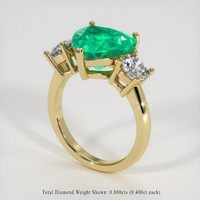 3.10 Ct. Emerald Ring, 18K Yellow Gold 2