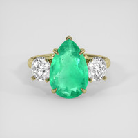 3.82 Ct. Emerald Ring, 18K Yellow Gold 1