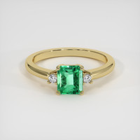 0.78 Ct. Emerald Ring, 18K Yellow Gold 1