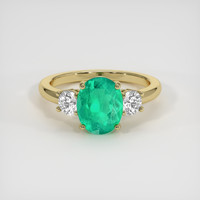 2.04 Ct. Emerald Ring, 18K Yellow Gold 1